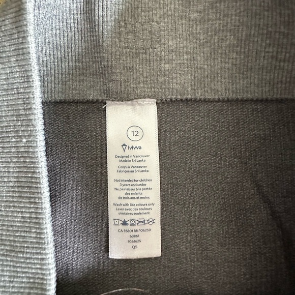 Ivivva Charcoal Gray size 12 Kids Leggings - Picture 2 of 3